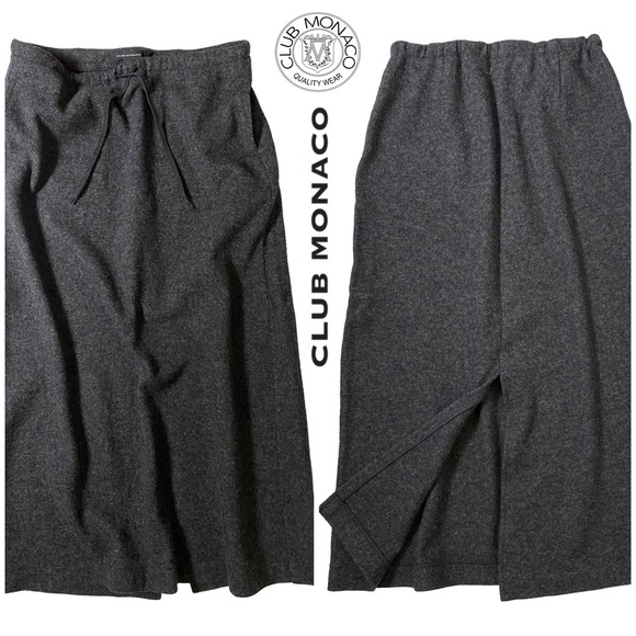 Club Monaco Vintage Skirt Lightweight Felted Wool A-Line - Picture 7 of 12